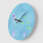 Horloge murale méduse sous-marine (Angle)