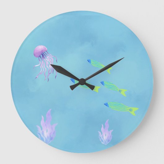 Horloge murale méduse sous-marine (Recto)