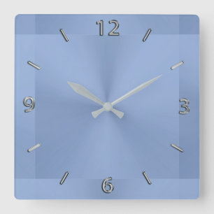 Horloge murale métallique moderne de bleu en acie