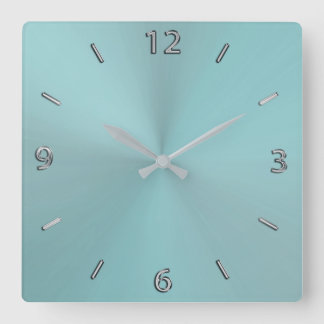 Horloge murale métallique moderne Pale Aqua