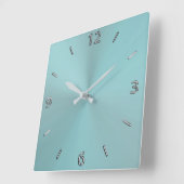 Horloge murale métallique moderne Pale Aqua (Angle)