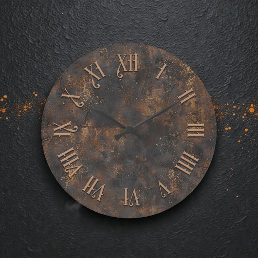 Horloge murale métallique rustique Steampunk