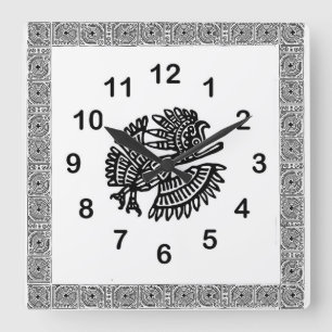 Horloge murale mexicaine de motif d'oiseau
