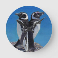 Horloge murale mignonne d'art de pingouin