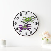Horloge murale mignonne de Halloween d'araignées (Maison)