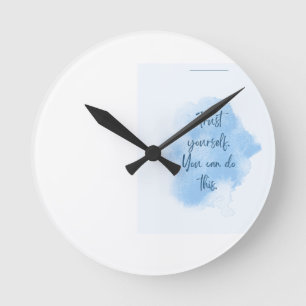 Horloge murale minimaliste à aquarelle bleue Horlo