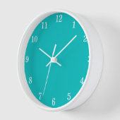 Horloge murale minimaliste turquoise aqua (Angle)