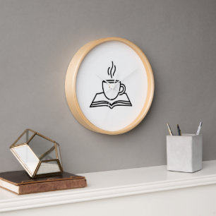 Horloge murale Modern Reader's Coffee & Book