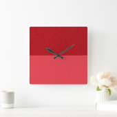Horloge murale moderne à texture rouge tomate pers (Maison)