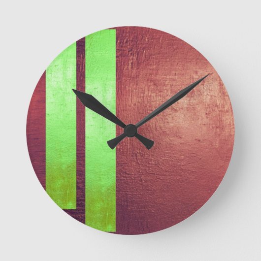 Horloge murale moderne abstraite rouge et vin (Recto)