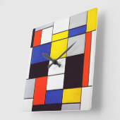 Horloge murale moderne avec la composition de Piet (Angle)