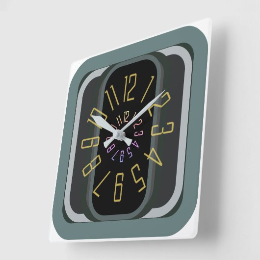 horloge murale moderne carré (Angle)