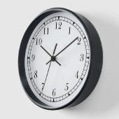 Horloge murale moderne classique noir et blanc (Angle)