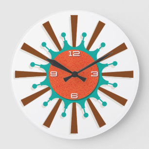 Horloge murale moderne du milieu du siècle - Spoke