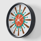 Horloge murale moderne du milieu du siècle - Spoke (Angle)