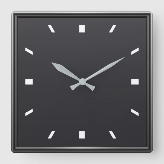 Horloge murale moderne en noir et blanc carré (Recto)