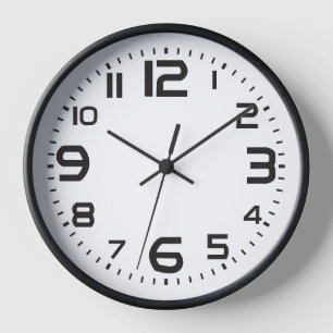 Horloge murale moderne en noir et blanc - Numéros