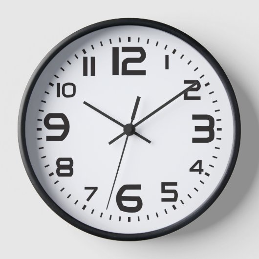 Horloge murale moderne en noir et blanc - Numéros  (Recto)