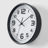 Horloge murale moderne en noir et blanc - Numéros  (Angle)