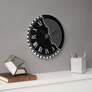 Horloge murale moderne noir et blanc