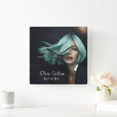 Horloge murale moderne pour cheveux Salons coiffeu (Maison)