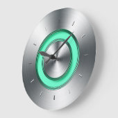 Horloge Murale Moderne Pour Cuisine Faux Metal (Angle)