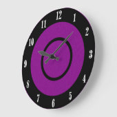 Horloge murale moderne violet et noire (Angle)