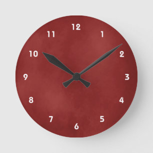Horloge murale molle rouge foncé de regard de