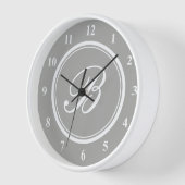 Horloge murale monographique personnalisée gris et (Angle)