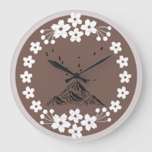 Horloge Murale Montagne Florale | Maison Élégante