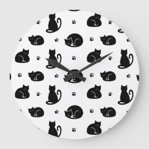 Horloge murale motif chats en carrelage – Pour les