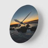 Horloge murale, Motif coucher de soleil  (Angle)