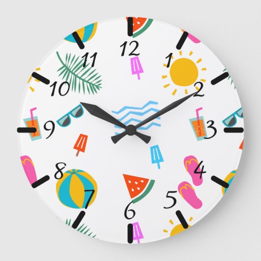 Horloge murale Motif de plage d'été (Recto)