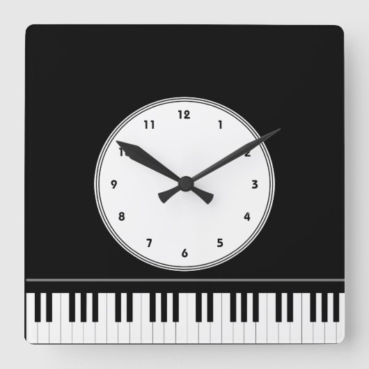 Horloge murale musicale du clavier de piano (Recto)