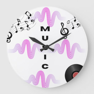 Horloge Murale Musique Moderne Design en Ondes S