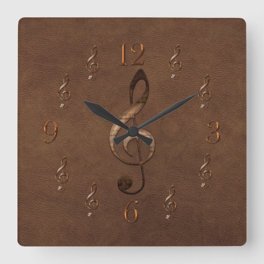 Horloge murale Musique-orientée de cuir de Faux de (Recto)
