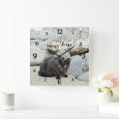 Horloge murale Mystery Time – Chat noir (Maison)