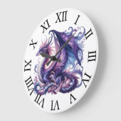 Horloge murale mystique de dragon violet (Angle)