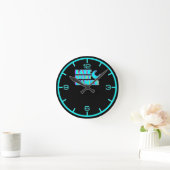 Horloge murale Neon Glitch Gamer | Synthwave (Maison)