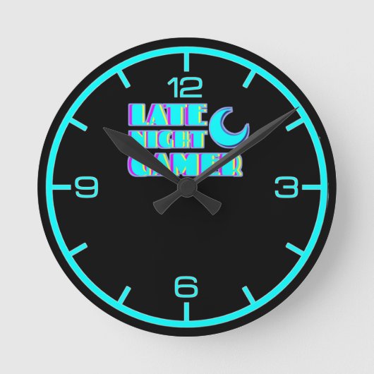 Horloge murale Neon Glitch Gamer | Synthwave (Recto)