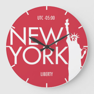 Horloge murale New York de typographie de fuseau