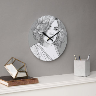 horloge murale noir et blanc