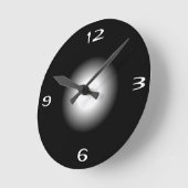Horloge murale noire avec motif uni >Blanc (Angle)