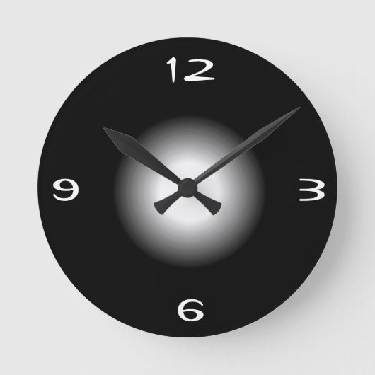 Horloge murale noire avec motif uni >Blanc (Recto)