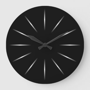 Horloge murale noire et argentée minimaliste