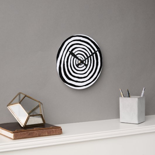 Horloge murale noire et blanche (Bureau)