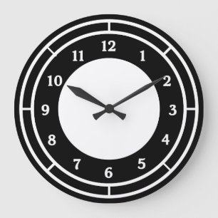 Horloge murale noire et blanche