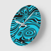 Horloge murale noire et bleue (Angle)