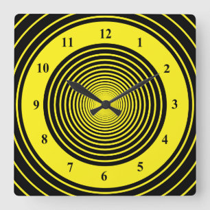 Horloge murale noire et jaune - Couleurs personnal