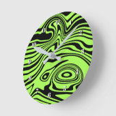 Horloge murale noire et vert néon (Angle)